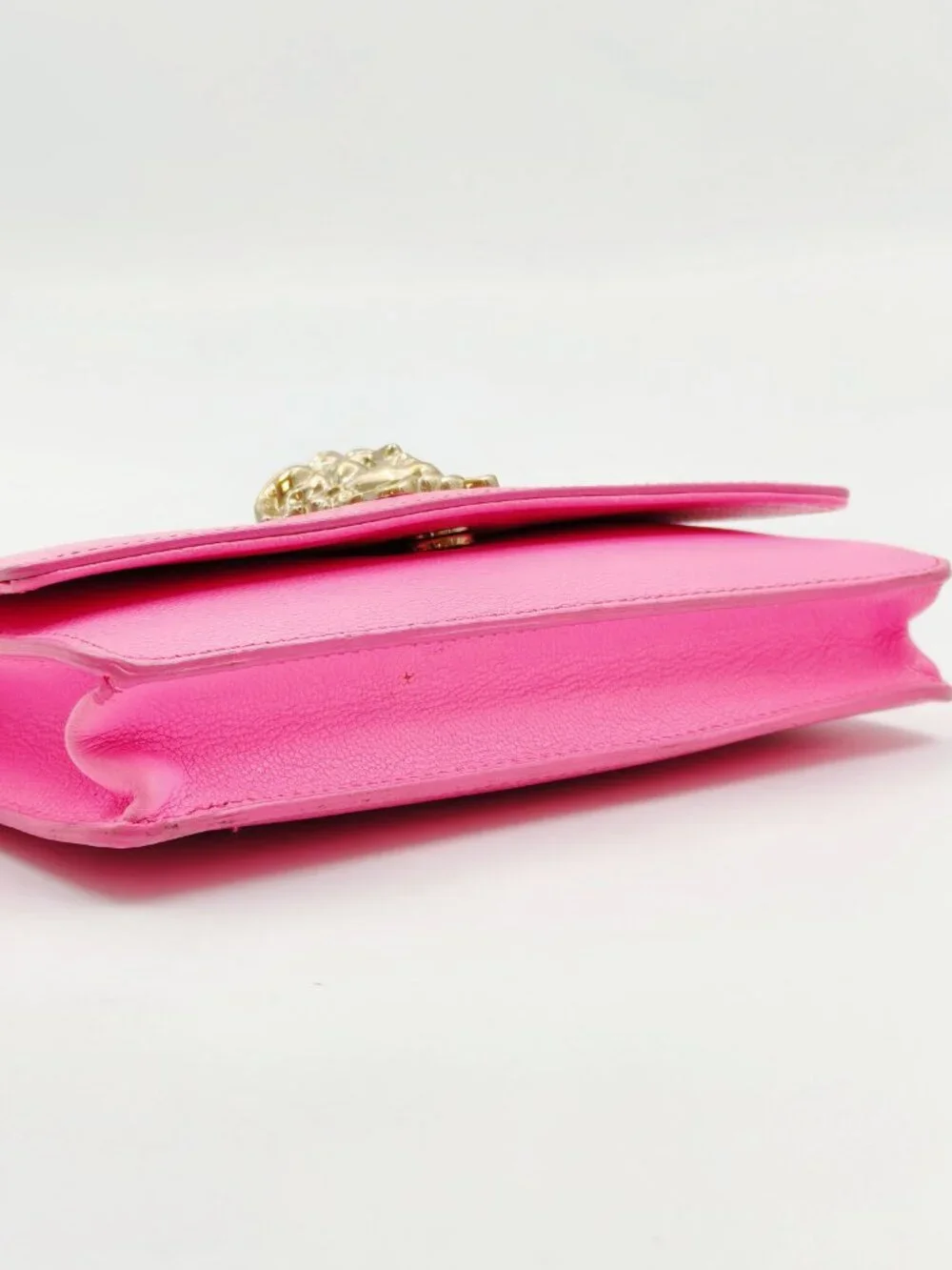 Versace Medusa Pink Leather WOC Wallet On Chain Crossbody Bag Gold Chain - Picture 6 of 13